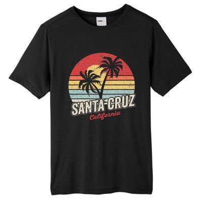 Vintage Retro Santa Cruz California Beach Sunset Tall Fusion ChromaSoft Performance T-Shirt