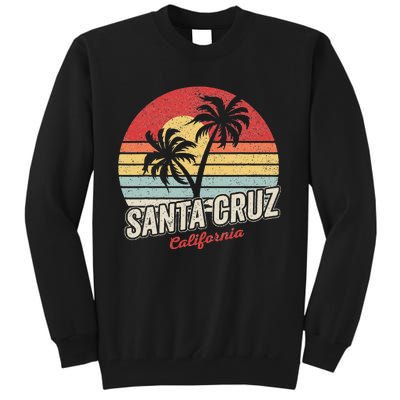 Vintage Retro Santa Cruz California Beach Sunset Tall Sweatshirt