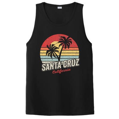 Vintage Retro Santa Cruz California Beach Sunset PosiCharge Competitor Tank