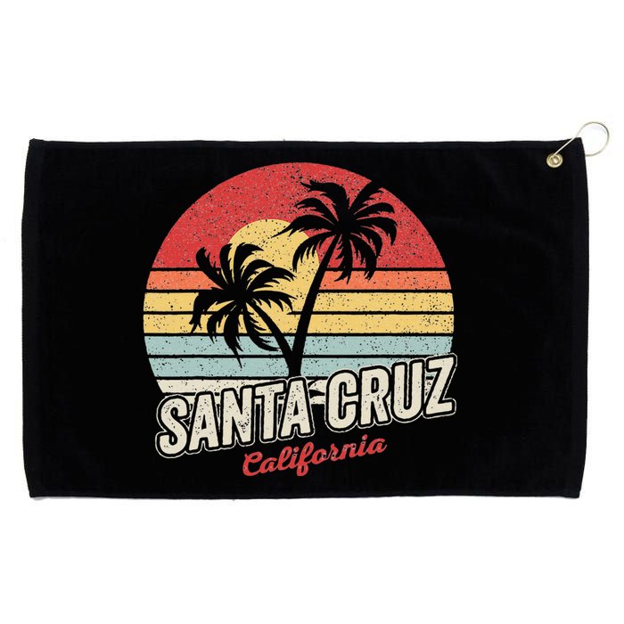 Vintage Retro Santa Cruz California Beach Sunset Grommeted Golf Towel