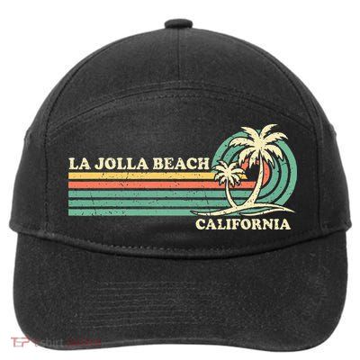 Vintage Retro Summer Vacation California La Jolla Beach 7-Panel Snapback Hat