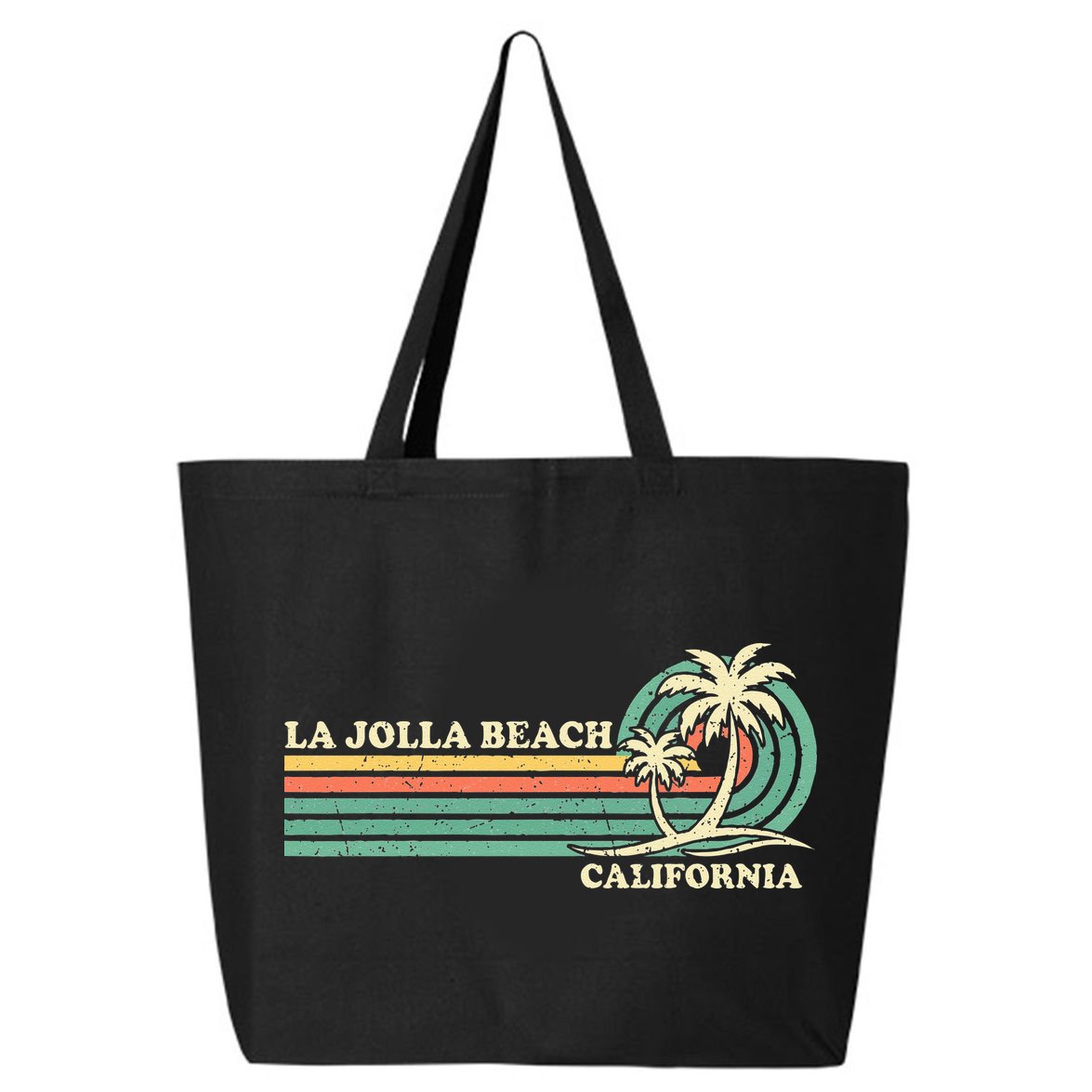 Vintage Retro Summer Vacation California La Jolla Beach 25L Jumbo Tote