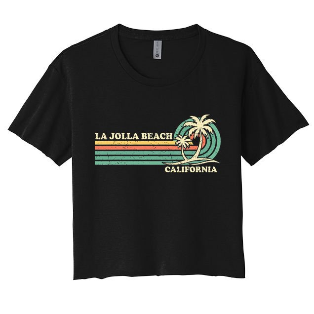 Vintage Retro Summer Vacation California La Jolla Beach Crop Top
