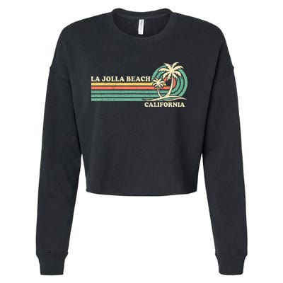 Vintage Retro Summer Vacation California La Jolla Beach Cropped Pullover Crew