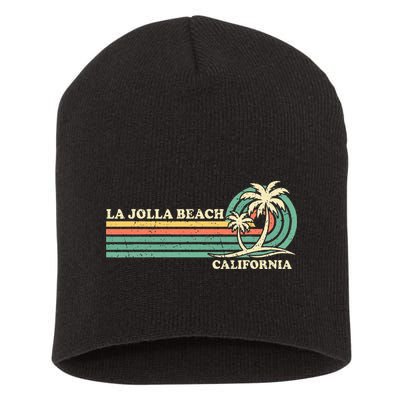 Vintage Retro Summer Vacation California La Jolla Beach Short Acrylic Beanie