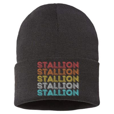 Vintage Retro Stallion Sustainable Knit Beanie