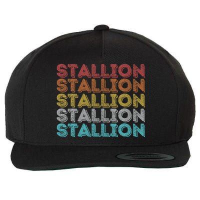 Vintage Retro Stallion Wool Snapback Cap