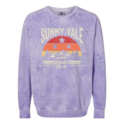 Vintage Retro Sunnyvale Trailer Park Colorblast Crewneck Sweatshirt