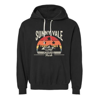 Vintage Retro Sunnyvale Trailer Park Garment-Dyed Fleece Hoodie