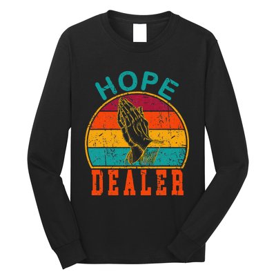 Vintage Retro Sunset Motivational Quote Hope Dealer  Long Sleeve Shirt