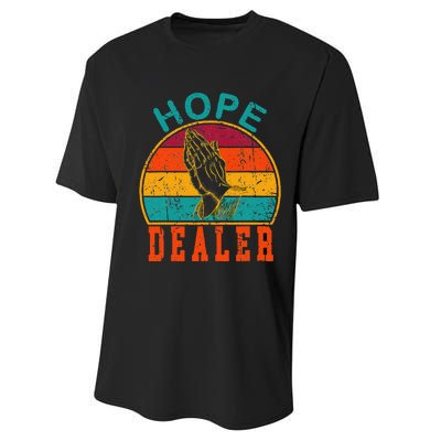 Vintage Retro Sunset Motivational Quote Hope Dealer  Performance Sprint T-Shirt