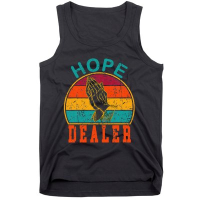 Vintage Retro Sunset Motivational Quote Hope Dealer  Tank Top