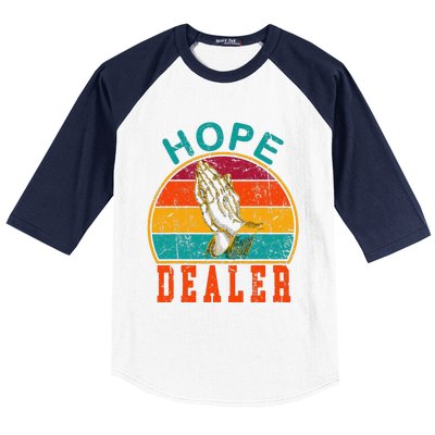 Vintage Retro Sunset Motivational Quote Hope Dealer  Baseball Sleeve Shirt