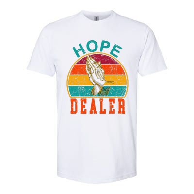 Vintage Retro Sunset Motivational Quote Hope Dealer  Softstyle CVC T-Shirt