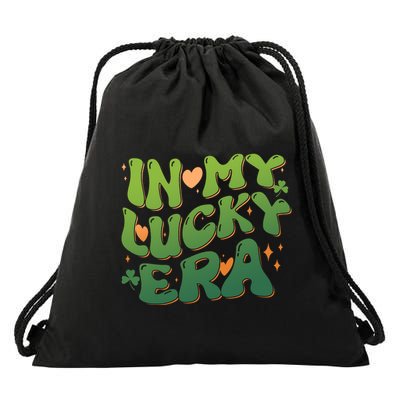Vintage Retro St Patricks Day In My Lucky Era Drawstring Bag