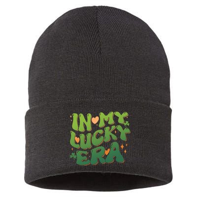 Vintage Retro St Patricks Day In My Lucky Era Sustainable Knit Beanie