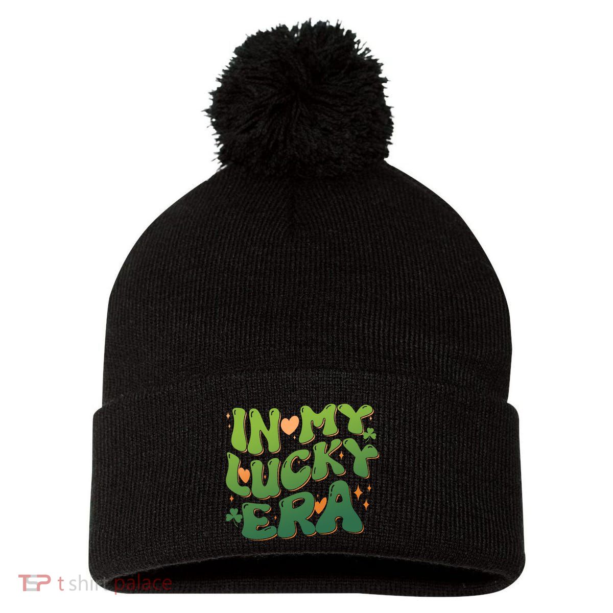 Vintage Retro St Patricks Day In My Lucky Era Pom Pom 12in Knit Beanie