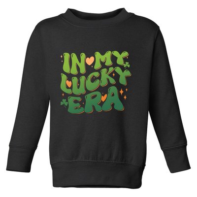 Vintage Retro St Patricks Day In My Lucky Era Toddler Sweatshirt