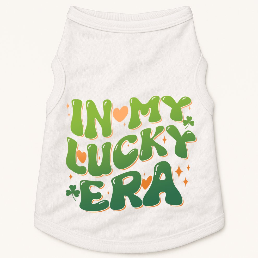 Vintage Retro St Patricks Day In My Lucky Era Doggie Tank