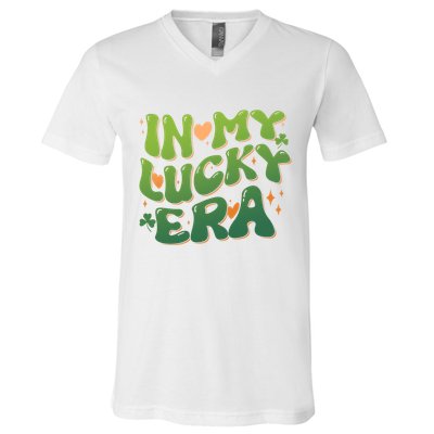 Vintage Retro St Patricks Day In My Lucky Era V-Neck T-Shirt