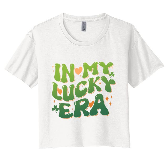 Vintage Retro St Patricks Day In My Lucky Era Crop Top