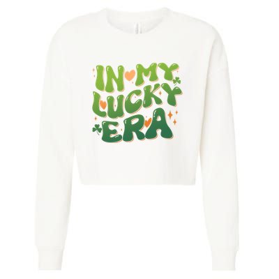 Vintage Retro St Patricks Day In My Lucky Era Cropped Pullover Crew