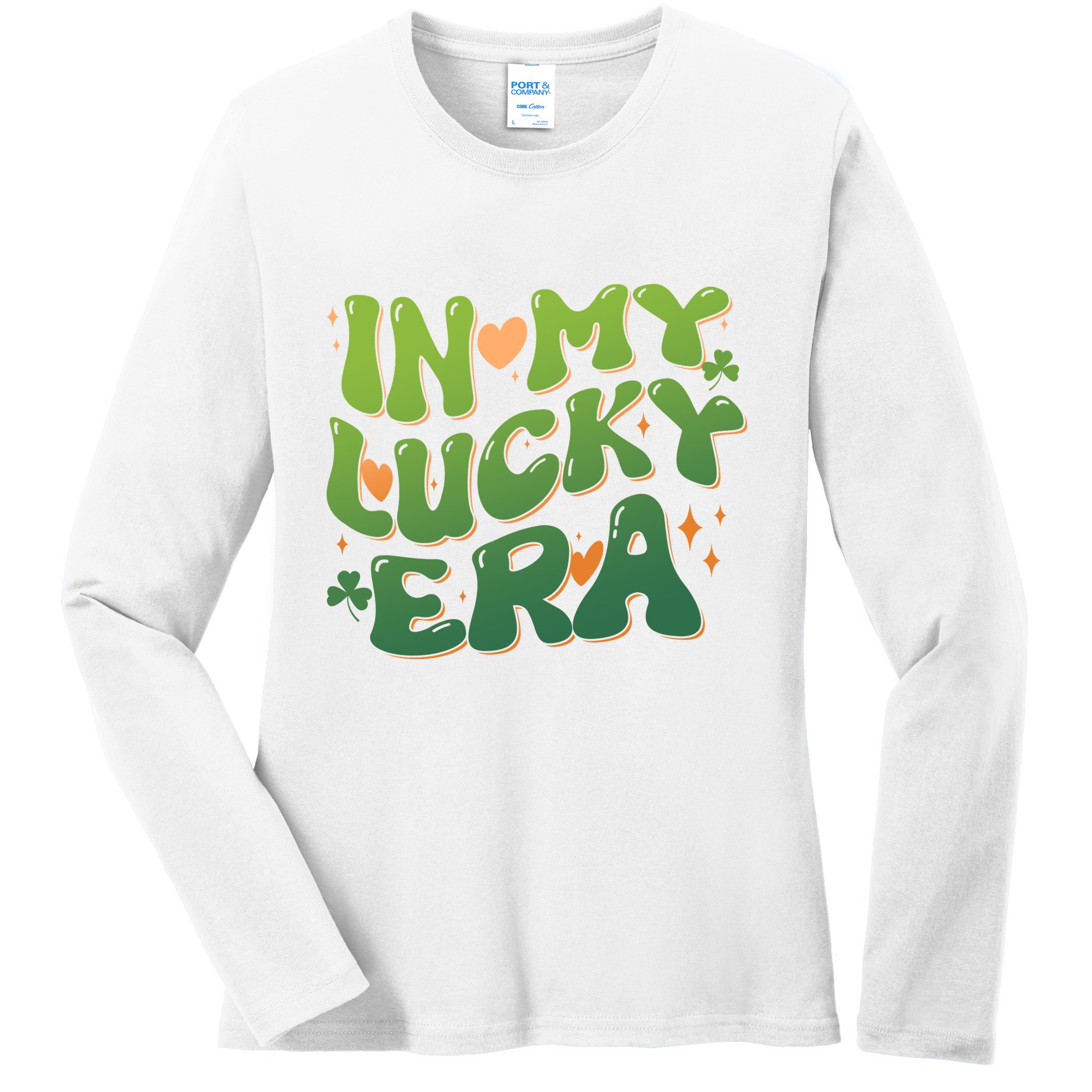 Vintage Retro St Patricks Day In My Lucky Era Ladies Long Sleeve Shirt