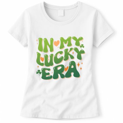 Vintage Retro St Patricks Day In My Lucky Era Womens T-Shirt