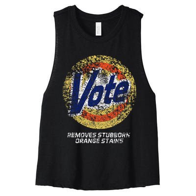 Vote Removes Stubborn Orange Stains 86 45 Vote 8645 Women's Racerback Cropped Tank