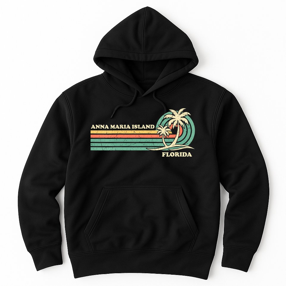 Vintage Retro Summer Vacation Florida Anna Maria Island Hoodie