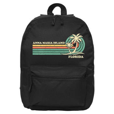 Vintage Retro Summer Vacation Florida Anna Maria Island 16 in Basic Backpack