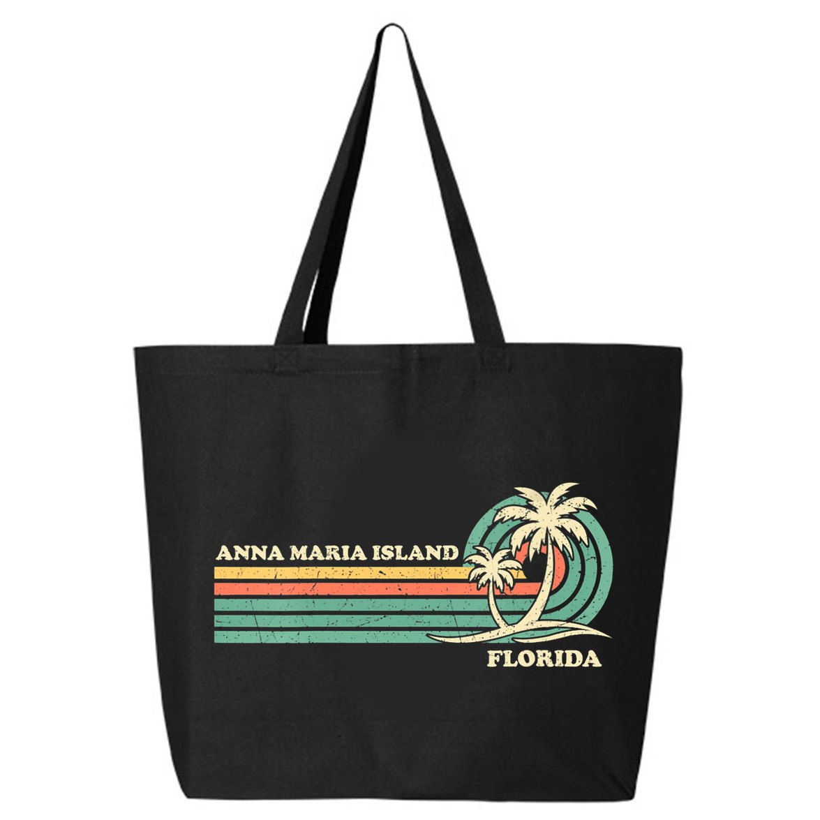 Vintage Retro Summer Vacation Florida Anna Maria Island 25L Jumbo Tote