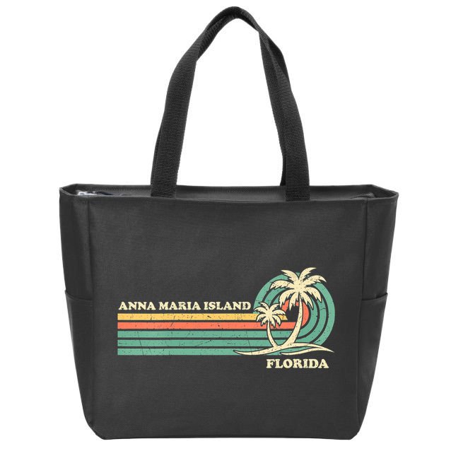 Vintage Retro Summer Vacation Florida Anna Maria Island Zip Tote Bag