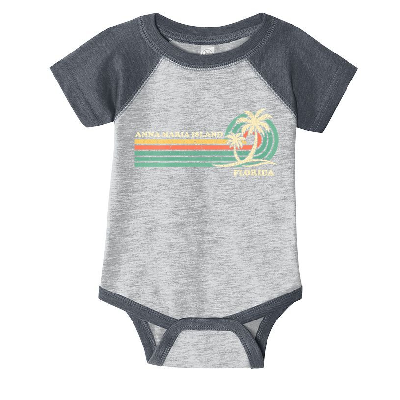 Vintage Retro Summer Vacation Florida Anna Maria Island Infant Baby Jersey Bodysuit