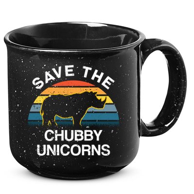 Vintage Retro Save The Chubby Unicorns Gift 15oz Campfire Ceramic Mug