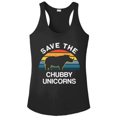 Vintage Retro Save The Chubby Unicorns Gift Ladies PosiCharge Competitor Racerback Tank