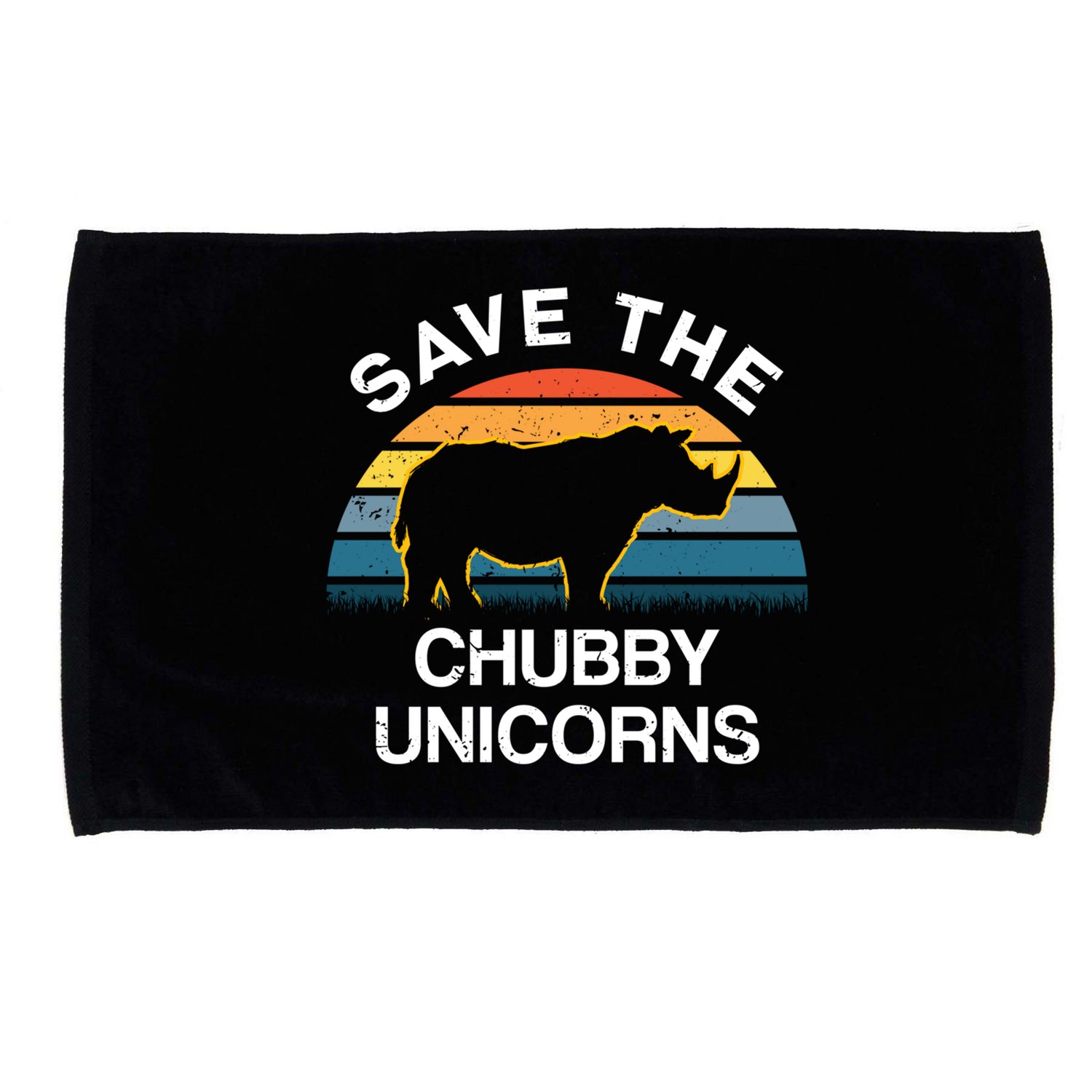 Vintage Retro Save The Chubby Unicorns Gift Microfiber Hand Towel