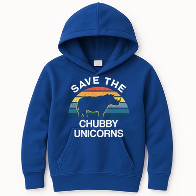 Vintage Retro Save The Chubby Unicorns Gift Kids Hoodie