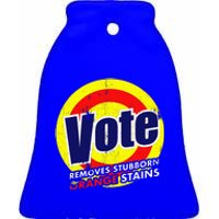 Vote Removes Stubborn Orange Stains 2024 Ceramic Bell Ornament