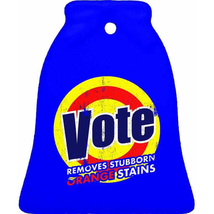 Vote Removes Stubborn Orange Stains 2024 Ceramic Bell Ornament