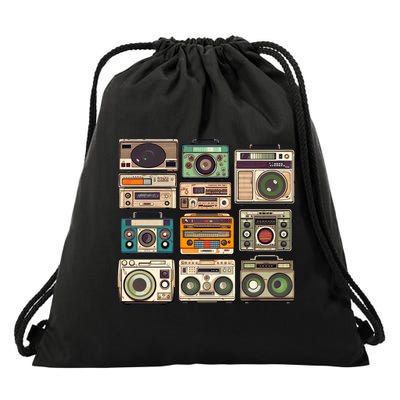 Vintage Radio Sets Drawstring Bag