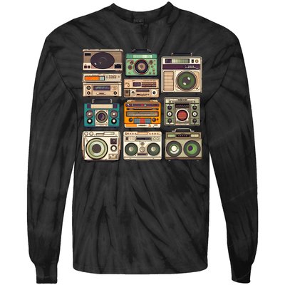 Vintage Radio Sets Tie-Dye Long Sleeve Shirt