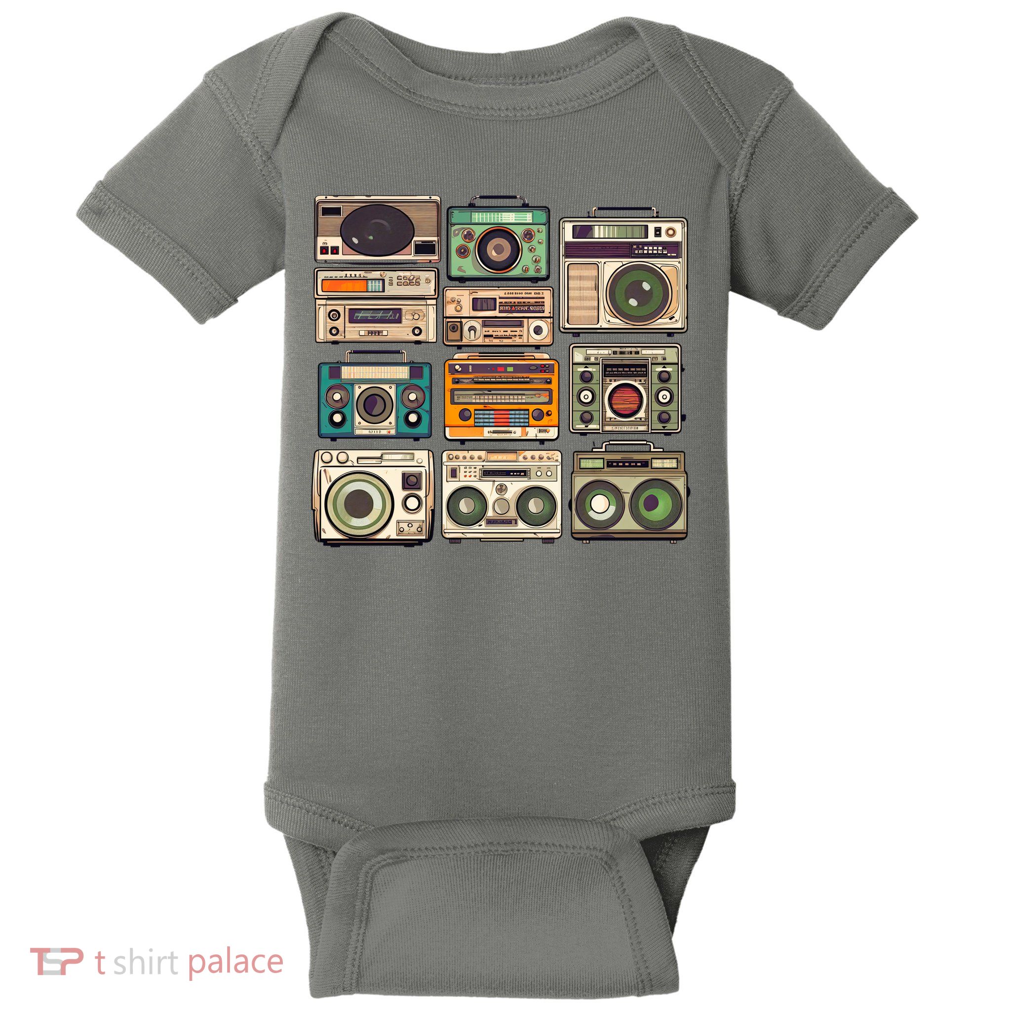 Vintage Radio Sets Baby Bodysuit