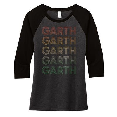 Vintage Retro Style Garth Women's Tri-Blend 3/4-Sleeve Raglan Shirt