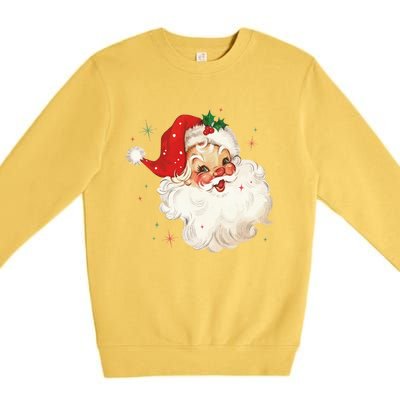 Vintage Retro Santa Christmas Funny Gift Premium Crewneck Sweatshirt