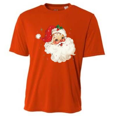 Vintage Retro Santa Christmas Funny Gift Cooling Performance Crew T-Shirt