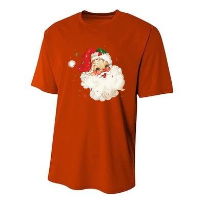 Vintage Retro Santa Christmas Funny Gift Youth Performance Sprint T-Shirt