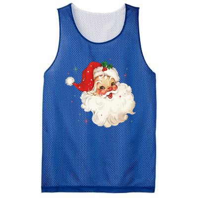 Vintage Retro Santa Christmas Funny Gift Mesh Reversible Basketball Jersey Tank