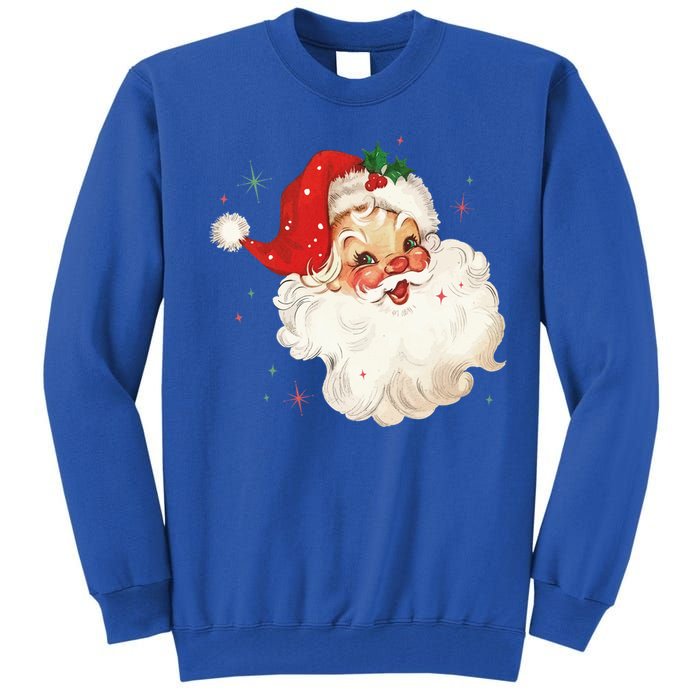 Vintage Retro Santa Christmas Funny Gift Tall Sweatshirt