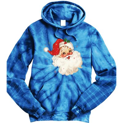 Vintage Retro Santa Christmas Funny Gift Tie Dye Hoodie